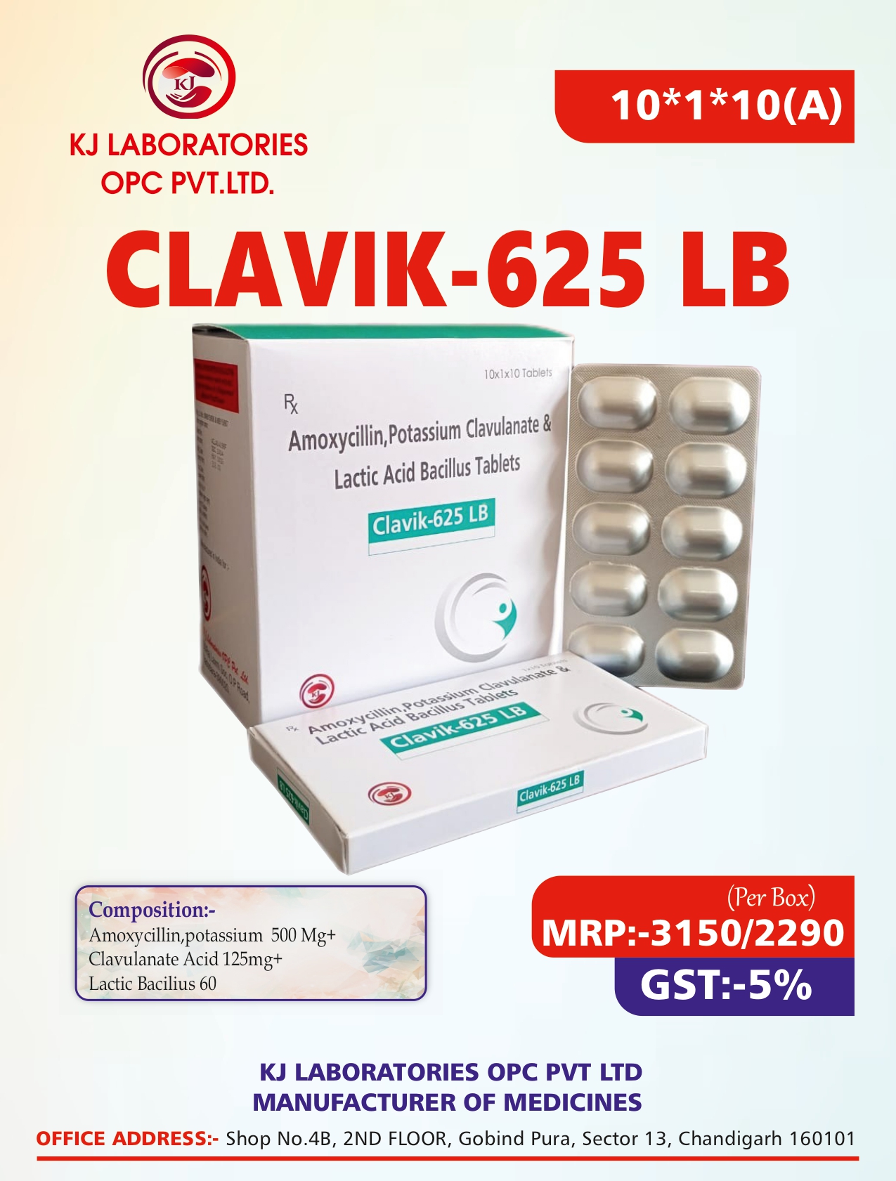 Amoxycillin, Potassium Clavulanate & Lactic Acid Bacillus Tablets