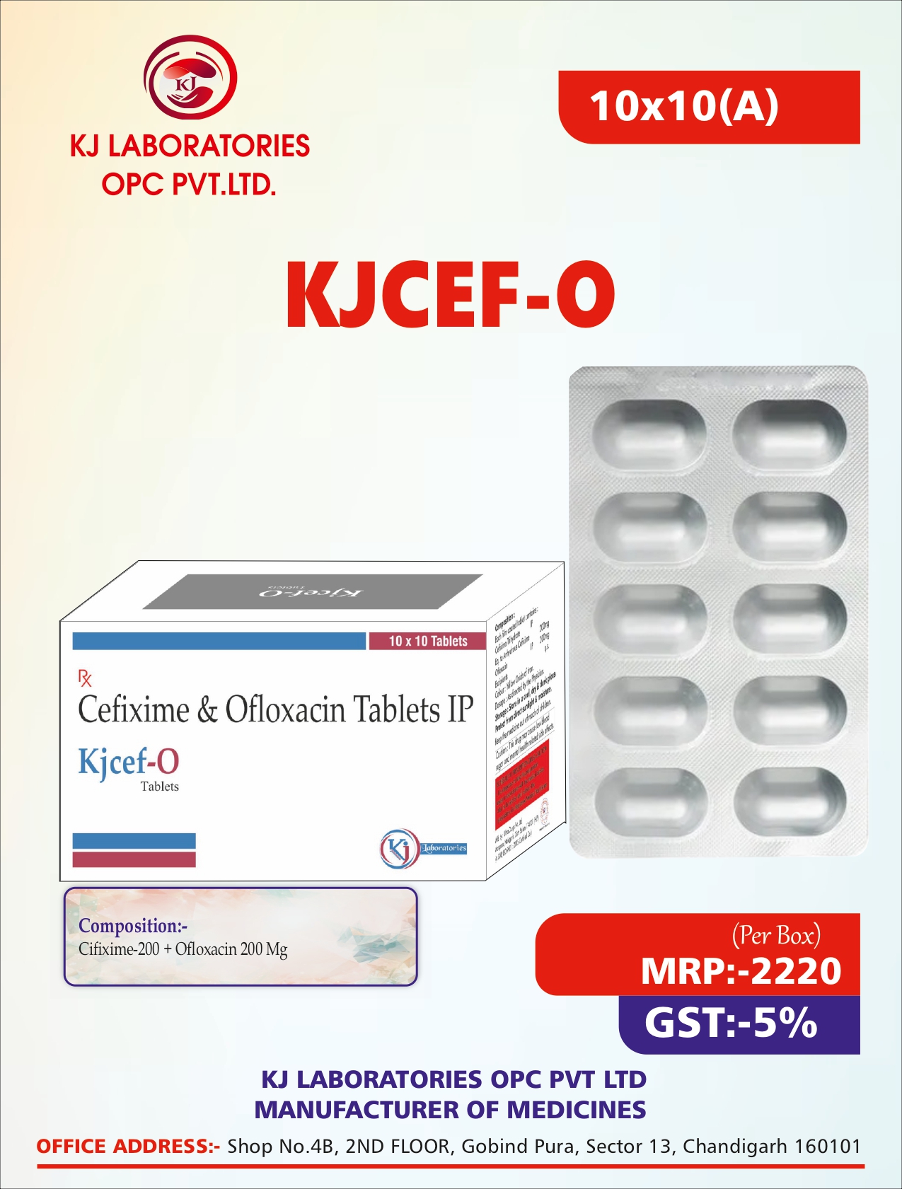 Cefixime & Ofloxacin Tablets IP Kjcef-O