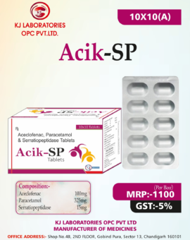 Aceclofenac, Paracetamol & Serratiopeptidase Tablets
