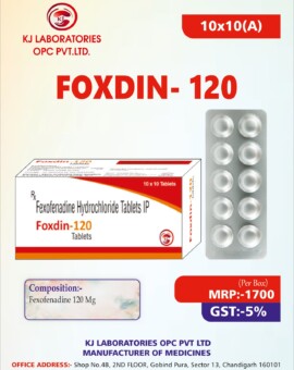 Fexofenadine Hydrochloride Tablets IP Foxdin-120