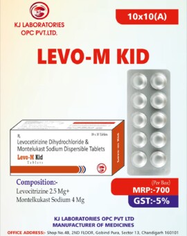 Levocetirizine Dihydrochloride & Montelukast Sodium Dispersible Tablets
