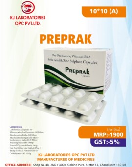 Pre-Probiotics, Vitamin B12 Folic Acid & Zinc Sulphate Capsules