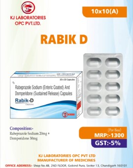 Rabeprazole Sodium (Enteric Coated) And Domperidone (Sustained Release) Capsules