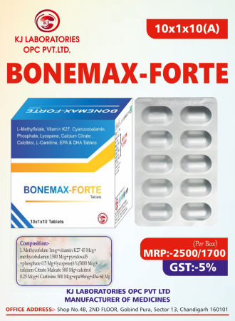 L-Methylfolate, Vitamin K27, Cyanocobalamin, Phosphate, Lycopene, Calcium Citrate Calcitriol, L-Carnitine, EPA & DHA Tablets